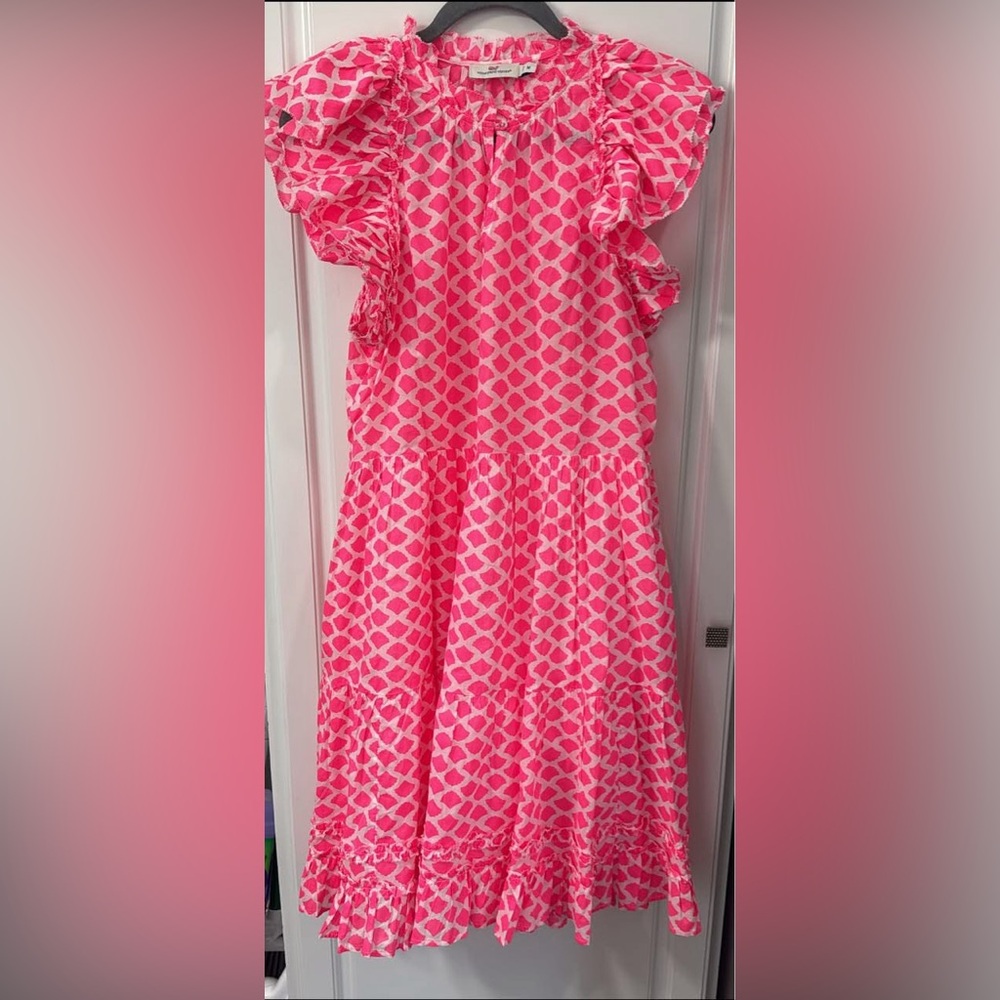 Vineyard Vines Printed Ruffle Sleeve Dress